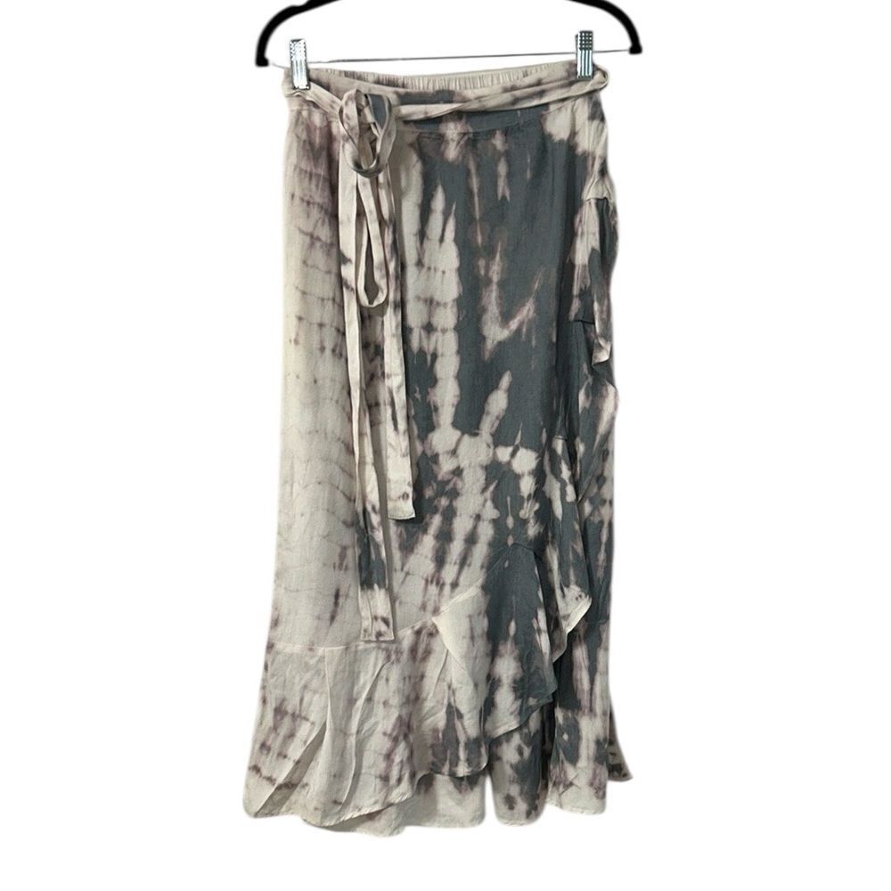 Sim & Sam Tye Dye Wrap Gray & Cream Skirt(Size Medium) - Picture 3 of 9